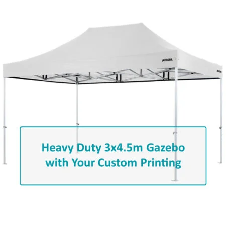 Altegra Heavy Duty 3x4.5m gazebo Custom Printed canopy image - Full custom canopy printing for your brand, club, or team with the dependability of the Altegra Heavy Duty frame.