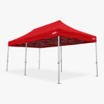 Altegra Heavy Duty 3m x 6m marquee with red waterproof canopy - super heavy duty commercial portable aluminium marquee